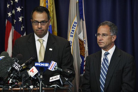 U.S. Secret Service Special Agent James Mottola (L ) and New Jersey Attorney Paul J. Fishman speak to the media during a news conference in U.S. Secret Service Special Agent James Mottola (L ) and New Jersey Attorney Paul J. Fishman speak to the media during a news conference in