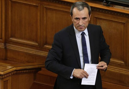 Bulgarian newly-elected Prime Minister Plamen Oresharski walks after delivering a speech in the parliament in Sofia May 29, 2013. REUTERS/St Bulgarian newly-elected Prime Minister Plamen Oresharski walks after delivering a speech in the parliament in Sofia May 29, 2013. REUTERS/St