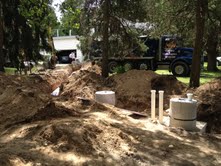 Septic system nearly complete Septic system nearly complete