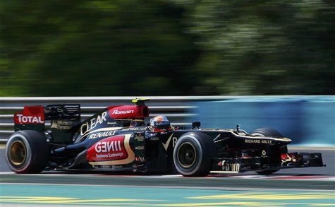 Lotus F1 Formula One driver Romain Grosjean of France drives during the third practice session of the Hungarian F1 Grand Prix at the Hungaro Lotus F1 Formula One driver Romain Grosjean of France drives during the third practice session of the Hungarian F1 Grand Prix at the Hungaro