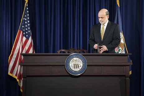 U.S. Federal Reserve Chairman Ben Bernanke arrives for a news conference at the Federal Reserve in Washington, June 20, 2012. REUTERS/Jonath U.S. Federal Reserve Chairman Ben Bernanke arrives for a news conference at the Federal Reserve in Washington, June 20, 2012. REUTERS/Jonath