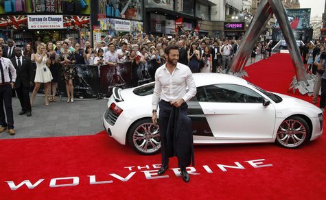 Actor Hugh Jackman poses at the UK Premiere of "The Wolverine" at Leicester Square in London July 16, 2013. REUTERS/Luke MacGregor Actor Hugh Jackman poses at the UK Premiere of "The Wolverine" at Leicester Square in London July 16, 2013. REUTERS/Luke MacGregor