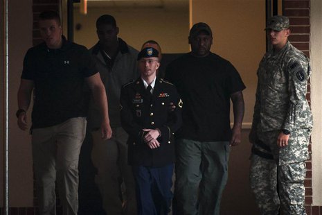 Private First Class Bradley Manning, 25, is escorted out of court after the second day of deliberation in his military trial at Fort Meade, Private First Class Bradley Manning, 25, is escorted out of court after the second day of deliberation in his military trial at Fort Meade,