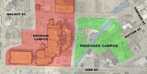 The site is surplus land that Bronson Hospital has no plans to develop beyond parking. The site is surplus land that Bronson Hospital has no plans to develop beyond parking.