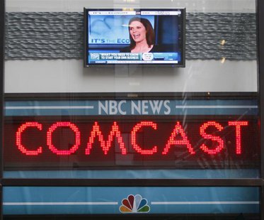 The news ticker outside the Today Show announces GE's sale of NBC to Comcast, in New York, December 3, 2009. REUTERS/Chip East The news ticker outside the Today Show announces GE's sale of NBC to Comcast, in New York, December 3, 2009. REUTERS/Chip East