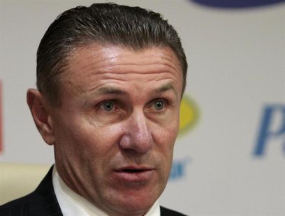 National Olympic Committee President Sergei Bubka speaks during a news conference at the National Olympic Committee in Kiev, June 20, 2012. National Olympic Committee President Sergei Bubka speaks during a news conference at the National Olympic Committee in Kiev, June 20, 2012.