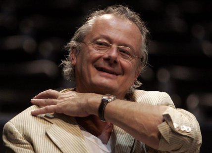 German director Frank Castorf gestures before the beginning of the dress rehearsal for the play "Nord, Eine Grandguignolade von Frank Castor German director Frank Castorf gestures before the beginning of the dress rehearsal for the play "Nord, Eine Grandguignolade von Frank Castor