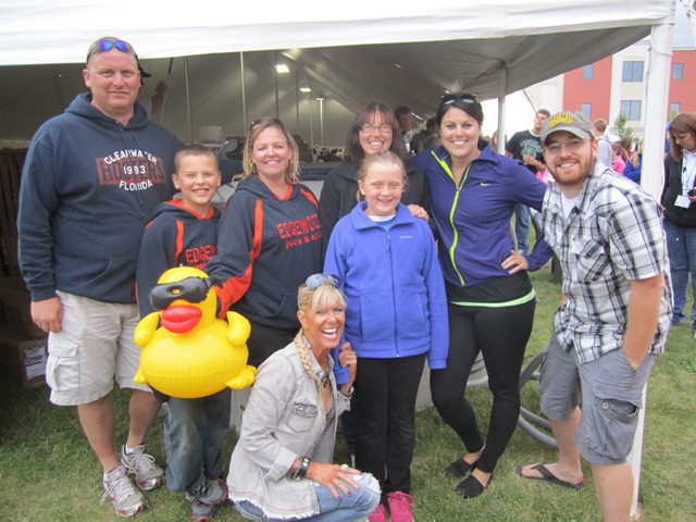 Edgewood Pools and Spas and B93 Crew with the Pool Winner!