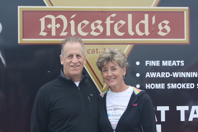 Aaron Rodgers parents Ed and Darla helped out Miesfeld's Lake Shore weekend