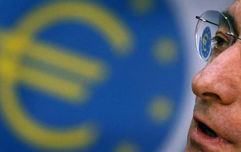 The Euro logo is reflected in the glasses of European Central Bank's (ECB) President Mario Draghi as he attends the monthly news conference The Euro logo is reflected in the glasses of European Central Bank's (ECB) President Mario Draghi as he attends the monthly news conference