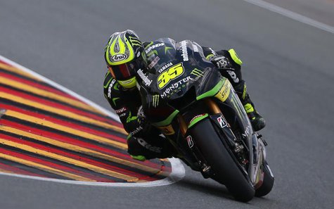 Monster Yamaha MotoGP rider Cal Crutchlow of Britain competes in the German Grand Prix at the Sachsenring circuit, near the eastern German t Monster Yamaha MotoGP rider Cal Crutchlow of Britain competes in the German Grand Prix at the Sachsenring circuit, near the eastern German t
