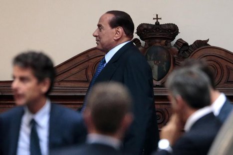 Former Italian Prime Minister Silvio Berlusconi leaves Palazzo Grazioli, his residence in Rome, August 2, 2013. REUTERS/Tony Gentile Former Italian Prime Minister Silvio Berlusconi leaves Palazzo Grazioli, his residence in Rome, August 2, 2013. REUTERS/Tony Gentile