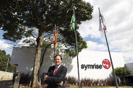 CEO of Germany Symrise AG, Heinz-Jurgen Bertram, poses in front of new Center of Excellence in Granja Viana, 40 km (25 miles) south of Sao P CEO of Germany Symrise AG, Heinz-Jurgen Bertram, poses in front of new Center of Excellence in Granja Viana, 40 km (25 miles) south of Sao P