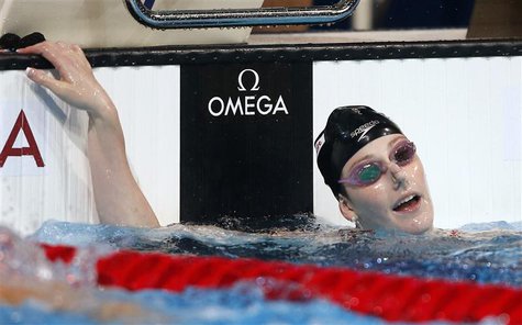 Missy Franklin of the U.S. reacts after winning the women's 200m backstroke final during the World Swimming Championships at the Sant Jordi Missy Franklin of the U.S. reacts after winning the women's 200m backstroke final during the World Swimming Championships at the Sant Jordi