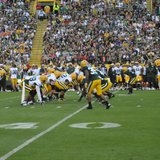 Packers players line up on both sides of the ball during the annual Family Night scrimmage on Saturday August 3, 2013. (Photo by: FOX 11) Packers players line up on both sides of the ball during the annual Family Night scrimmage on Saturday August 3, 2013. (Photo by: FOX 11)