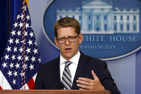 White House Press Secretary Jay Carney speaks to reporters at the White House in Washington July 22, 2013. REUTERS/Kevin Lamarque White House Press Secretary Jay Carney speaks to reporters at the White House in Washington July 22, 2013. REUTERS/Kevin Lamarque