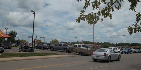 Lunch lines at Marshfield McDonald's often extend into the nearby street. The new facility will be able to keep twice as many cars in line before spilling over to the street. Lunch lines at Marshfield McDonald's often extend into the nearby street. The new facility will be able to keep twice as many cars in line before spilling over to the street.
