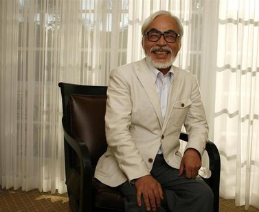 Japanese director Hayao Miyazaki of the animated movie "Ponyo" smiles as he poses for a picture in Los Angeles July 28, 2009. REUTERS/Mario Japanese director Hayao Miyazaki of the animated movie "Ponyo" smiles as he poses for a picture in Los Angeles July 28, 2009. REUTERS/Mario