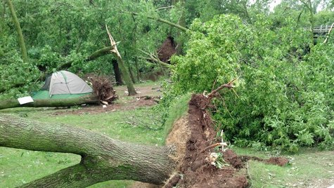Storm damages parts of the Apple Creek Campground in Wrightstown on August 7, 2013. (Photo by: Jeff Flynt). Storm damages parts of the Apple Creek Campground in Wrightstown on August 7, 2013. (Photo by: Jeff Flynt).