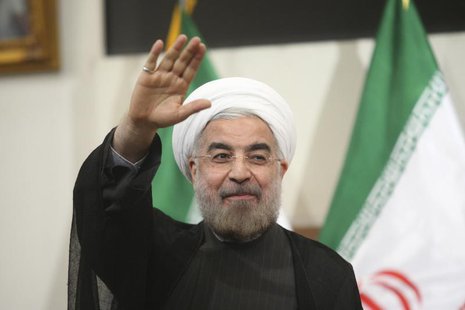 Iranian President-elect Hassan Rohani gestures to the media during a news conference in Tehran June 17, 2013. REUTERS/Fars News/Majid Hagdos Iranian President-elect Hassan Rohani gestures to the media during a news conference in Tehran June 17, 2013. REUTERS/Fars News/Majid Hagdos