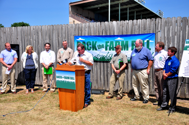 A group of coalition members at a press conference at the Sioux Empire Fairgrounds. (Image courtesy SDFU) A group of coalition members at a press conference at the Sioux Empire Fairgrounds. (Image courtesy SDFU)