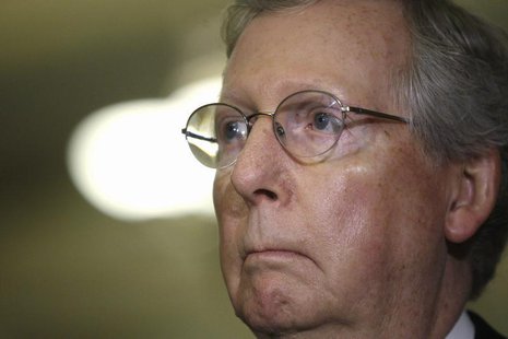 U.S. Senate Minority Leader Mitch McConnell (R-KY) appears before reporters at the U.S. Capitol in Washington, June 11, 2013. REUTERS/Jonath U.S. Senate Minority Leader Mitch McConnell (R-KY) appears before reporters at the U.S. Capitol in Washington, June 11, 2013. REUTERS/Jonath