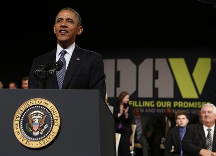 U.S. President Barack Obama addresses the Disabled American Veterans' National Convention in Orlando, August 10, 2013. REUTERS/Larry Downing U.S. President Barack Obama addresses the Disabled American Veterans' National Convention in Orlando, August 10, 2013. REUTERS/Larry Downing