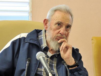 Former Cuban leader Fidel Castro sits at the inauguration of the Vilma Espin Guillois school in Havana in this picture taken on April 9, 201 Former Cuban leader Fidel Castro sits at the inauguration of the Vilma Espin Guillois school in Havana in this picture taken on April 9, 201