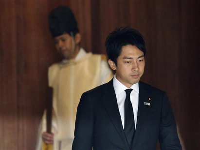 Shinjiro Koizumi, a Japanese lawmaker from the ruling Liberal Democratic Party and son of former Prime Minister Junichiro Koizumi, leaves af Shinjiro Koizumi, a Japanese lawmaker from the ruling Liberal Democratic Party and son of former Prime Minister Junichiro Koizumi, leaves af