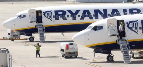 Ryanair planes are seen parked at Girona airport, September 20, 2012. REUTERS/Albert Gea Ryanair planes are seen parked at Girona airport, September 20, 2012. REUTERS/Albert Gea