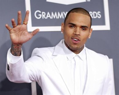 Singer Chris Brown arrives at the 55th annual Grammy Awards in Los Angeles, California February 10, 2013 file photo. REUTERS/Mario Anzuoni Singer Chris Brown arrives at the 55th annual Grammy Awards in Los Angeles, California February 10, 2013 file photo. REUTERS/Mario Anzuoni