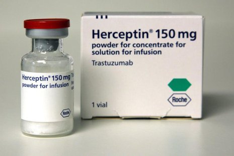 A phial and pack of herceptin are seen in London June 9, 2006. A phial and pack of herceptin are seen in London June 9, 2006.