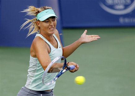 Maria Sharapova of Russia hits a return to Sloane Stephens of the U.S. at the Women's Cincinnati Open tennis tournament in Cincinnati, Ohio Maria Sharapova of Russia hits a return to Sloane Stephens of the U.S. at the Women's Cincinnati Open tennis tournament in Cincinnati, Ohio