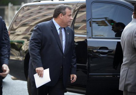 Governor of New Jersey Chris Christie arrives at the Cathedral Church of St. John The Divine, where actor James Gandolfini's funeral will ta Governor of New Jersey Chris Christie arrives at the Cathedral Church of St. John The Divine, where actor James Gandolfini's funeral will ta