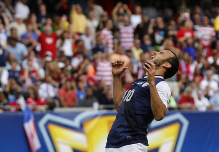 Landon Donovan of the U.S. yells after missing a scoring attempt against Panama during the second half of the CONCACAF Gold Cup soccer final Landon Donovan of the U.S. yells after missing a scoring attempt against Panama during the second half of the CONCACAF Gold Cup soccer final