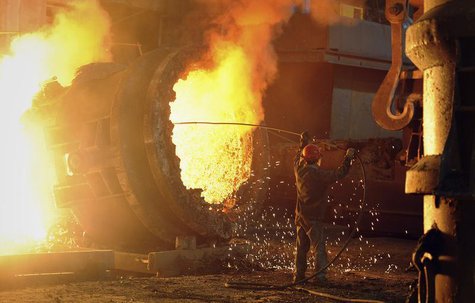 A steel worker operates a furnace at a steel manufacturing plant in Hefei, Anhui province July 12, 2011. REUTERS/Stringer A steel worker operates a furnace at a steel manufacturing plant in Hefei, Anhui province July 12, 2011. REUTERS/Stringer