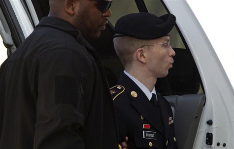 U.S. Army Pfc. Bradley Manning arrives at the courthouse during his court martial at Fort Meade in Maryland August, 20, 2013. REUTERS/Jose L U.S. Army Pfc. Bradley Manning arrives at the courthouse during his court martial at Fort Meade in Maryland August, 20, 2013. REUTERS/Jose L