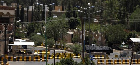 A general view shows the concrete barriers at the entrance to the U.S. embassy in Sanaa August 7, 2013. REUTERS/Mohamed al-Sayaghi A general view shows the concrete barriers at the entrance to the U.S. embassy in Sanaa August 7, 2013. REUTERS/Mohamed al-Sayaghi