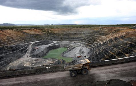 A haul truck is seen carrying uranium ore out of Energy Resource Australia's Ranger uranium mine in Australia's Northern Territory in this h A haul truck is seen carrying uranium ore out of Energy Resource Australia's Ranger uranium mine in Australia's Northern Territory in this h