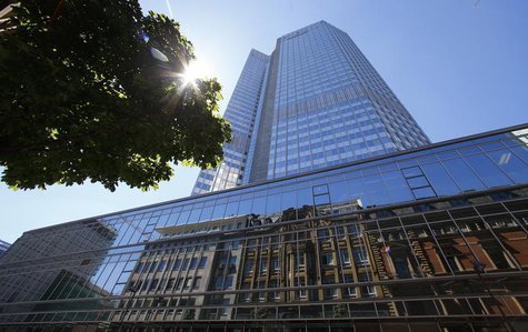 General view of the headquarters of the European Central Bank (ECB) prior to the monthly ECB news conference in Frankfurt August 1, 2013. RE General view of the headquarters of the European Central Bank (ECB) prior to the monthly ECB news conference in Frankfurt August 1, 2013. RE