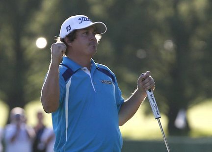 Jason Dufner of the U.S. reacts as he wins the 2013 PGA Championship golf tournament on the 18th green at Oak Hill Country Club in Rochester Jason Dufner of the U.S. reacts as he wins the 2013 PGA Championship golf tournament on the 18th green at Oak Hill Country Club in Rochester