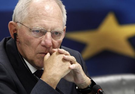 German Finance Minister Wolfgang Schaeuble listens to a news conference in the Greek ministry of finance in Athens July 18, 2013. REUTERS/Jo German Finance Minister Wolfgang Schaeuble listens to a news conference in the Greek ministry of finance in Athens July 18, 2013. REUTERS/Jo