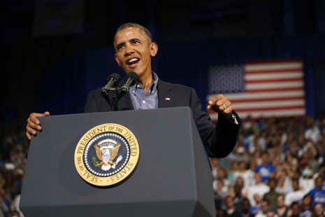 U.S. President Barack Obama delivers remarks at the University of Buffalo, New York, August 22, 2013. REUTERS/Jason Reed U.S. President Barack Obama delivers remarks at the University of Buffalo, New York, August 22, 2013. REUTERS/Jason Reed