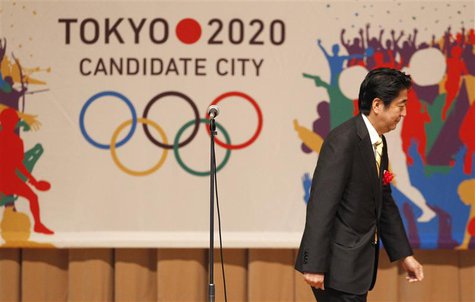 Japan's Prime Minister Shinzo Abe leaves a podium after speaking during the Tokyo 2020 kick off rally in Tokyo August 23, 2013. REUTERS/Yuya Japan's Prime Minister Shinzo Abe leaves a podium after speaking during the Tokyo 2020 kick off rally in Tokyo August 23, 2013. REUTERS/Yuya