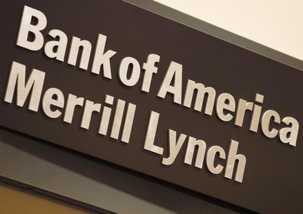 The company logo of the Bank of America and Merrill Lynch is displayed at its office in Hong Kong March 8, 2013. REUTERS/Bobby Yip The company logo of the Bank of America and Merrill Lynch is displayed at its office in Hong Kong March 8, 2013. REUTERS/Bobby Yip