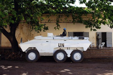 A UN peacekeeper from Senegal sits in an armored vehicle during patrol in Bamako, Mali, August 22, 2013. REUTERS/Joe Penney A UN peacekeeper from Senegal sits in an armored vehicle during patrol in Bamako, Mali, August 22, 2013. REUTERS/Joe Penney