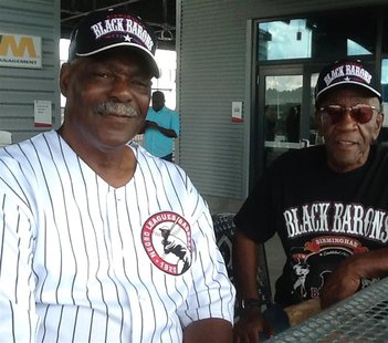 Former Negro League Baseball players Robert Vickers (L), a former catcher and pitcher (1956-1974) and Charlie Harris, a former outfielder (1 Former Negro League Baseball players Robert Vickers (L), a former catcher and pitcher (1956-1974) and Charlie Harris, a former outfielder (1
