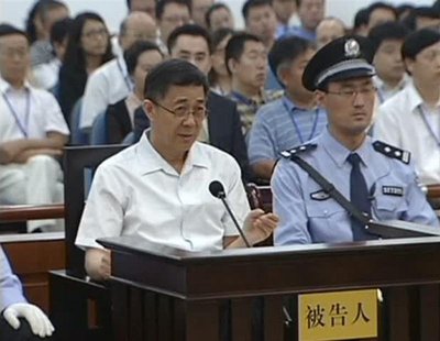 Bo Xilai (L), former Communist Party chief of the southwestern city of Chongqing, speaks during his trial in Jinan, Shandong province, Augus Bo Xilai (L), former Communist Party chief of the southwestern city of Chongqing, speaks during his trial in Jinan, Shandong province, Augus