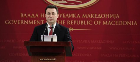 Macedonian Prime Minister Nikola Gruevski addresses the media after the International Court of Justice announced their verdict in Skopje Dec Macedonian Prime Minister Nikola Gruevski addresses the media after the International Court of Justice announced their verdict in Skopje Dec