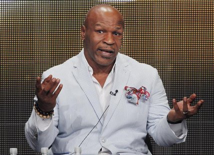 Mike Tyson, star of HBO Films "Mike Tyson: Undisputed Truth", takes part in a panel discussion at the Television Critics Association Cable T Mike Tyson, star of HBO Films "Mike Tyson: Undisputed Truth", takes part in a panel discussion at the Television Critics Association Cable T
